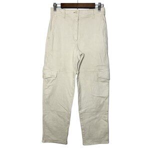 Aritzia Wilfred Free Cream High Waisted Straight Leg Modern Cargo Ankle Pants